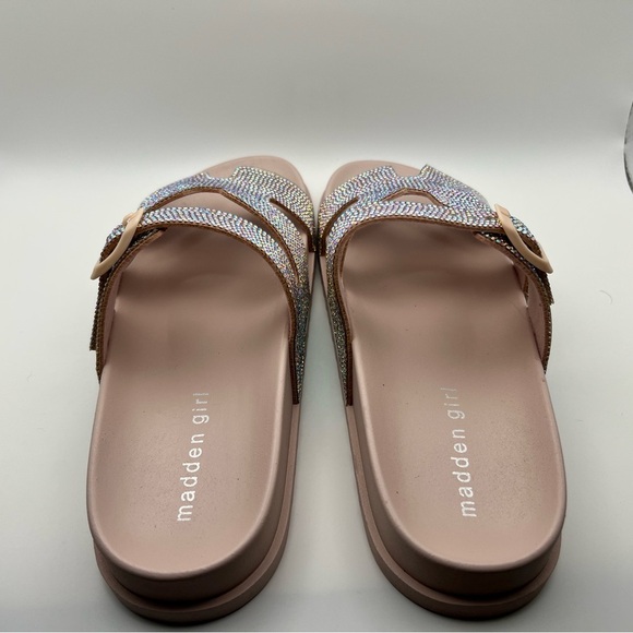 Madden Girl Sparkling Darling Blush Multi Slide Sandals - Picture 4 of 5